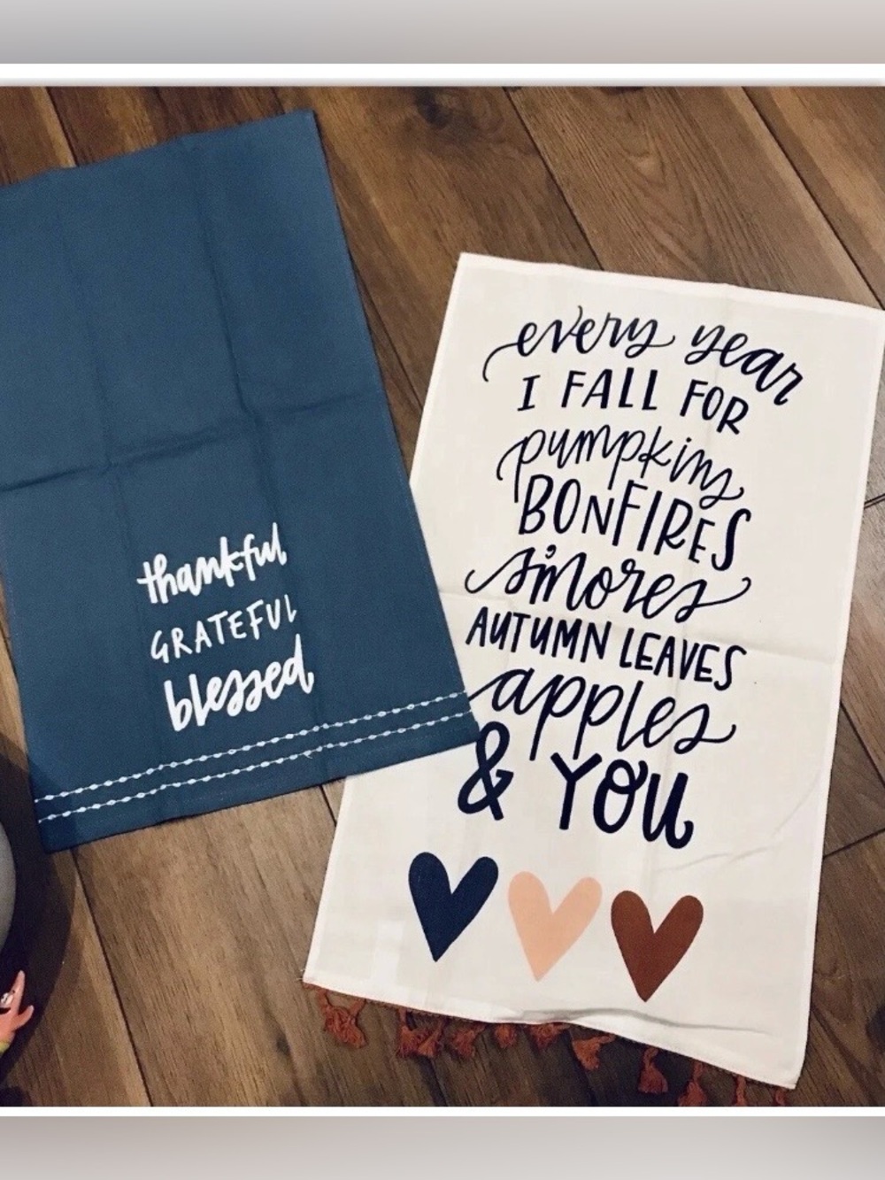 Target Bullseye Kitchen Towels - Set of 2 “Thankful Grateful Blessed” NWT